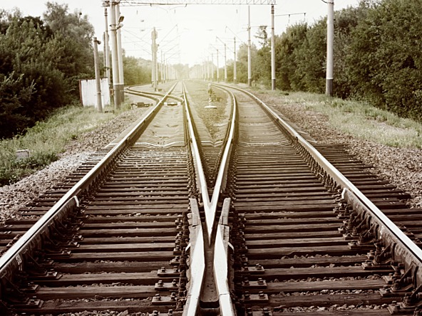 railway tracks diverging